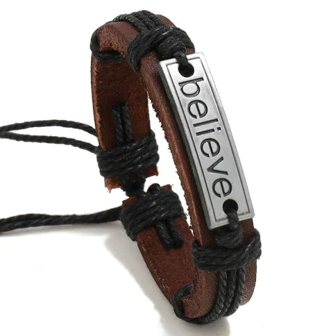 I Love Jesus Leather Bracelet